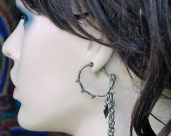VINTAGE AFGHAN JEWELRY - Long Old Kuchi Tribal Jewelry Dangle Earrings