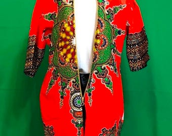 African Dashiki Print Overcoats