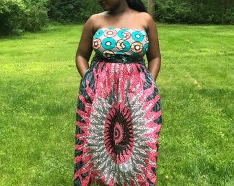 Ankara maxi skirt | Etsy