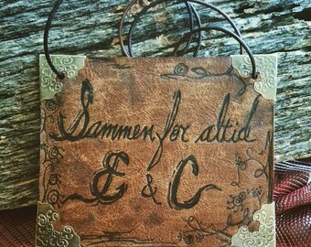 Third Wedding Anniversary Gift Leather Gift for 3rd Anniversary Branded Art, Custom Made Genuine Leather Branding, Ranch Brands, Cattlebrand