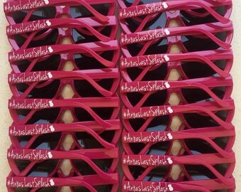 ROSE RED ONLY Heart Sunglasses Personalized Bachelorette Party, Party Favors, Wedding Party Sunglasses. Bachelorette Sunglasses Heart Shaped