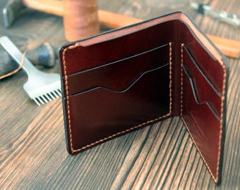 Personalized men's wallet Gift for him Custom wallet slim Gift for husband Engraved wallet Motivational quote Compass Leather wallet