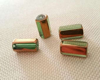 Set of 4 beautiful gilding and glass beads