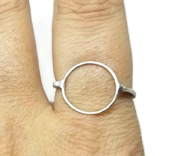 Sterling Silver Circle Ring, Open Circle Ring, Modern Sterling Silver Ring, Unique Birthday Gift, Eternity Ring, Karma Ring, Gift for Her