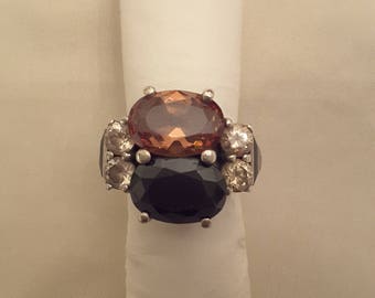 925 Silver ring with crystals