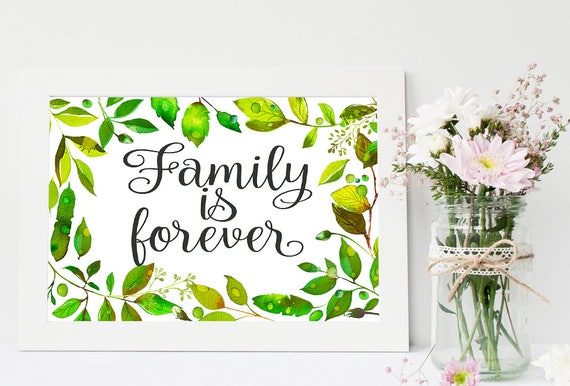 Items similar to Family quote print,Family Printable Quote,green border ...