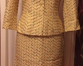Ladies || Vintage || Yellow || Two Piece || Blazer || Skirt || Suit