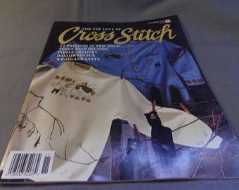 Counted Cross Stitch Patterns, For the Love of Cross Stitch Magazine, Nov. 1993 22 Projects, Teddy Bears, Halloween, Woodland Santa