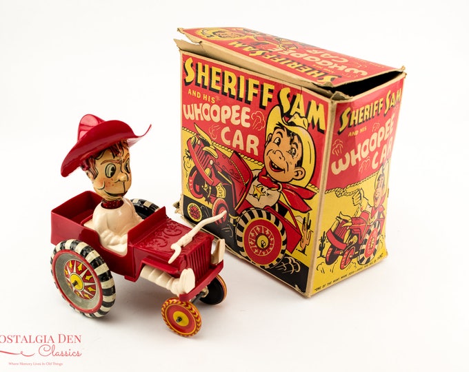 Vintage Marx Tin Toy | Sheriff Sam And His Whoopee Car | Marx Toy Car | Working Condition With Box