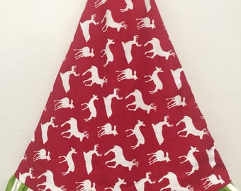 Tree skirt-christmas tree skirt-52" tree skirt-tree skirt w/ruffle-burlap-christmas-quadafoil-Dot