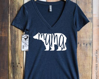Mama Bear Shirt. Mothers Day Gift. Mama Bear V-Neck Shirt. Gift For Mom. Mama Bear Tee. Gift For Wife. Baby Shower Gift