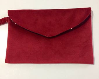 red velvet evening bag