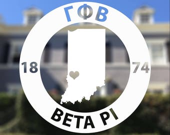 Gamma Phi Beta Sorority Decal - Personalized Decal Laptop Sticker - Big Little Sister Car Decal - Chapter Sorority Sticker - Greek Decal