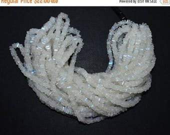 50% OFF Natural White Rainbow Moonstone Heishi Square Spacer Beads - Rainbow Moonstone Heishi Spacer Beads , 5 - 5.50 mm , 16" - BL240A
