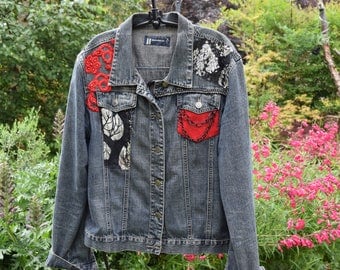 Decorated denim jacket