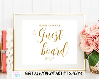 Guest Board Sign,Guestbook Sign, Typography Guestbook Sign, Calligraphy Guest Book Sign, Printable Sign, Wedding Sign, photo guest book, #SG