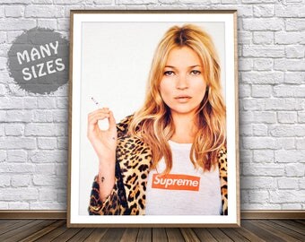 Kate Moss Supreme • Kate Moss Poster Supreme Poster Kate Moss Fashion Poster Digital Download Printable Art Supreme Print Fashion Wall Art