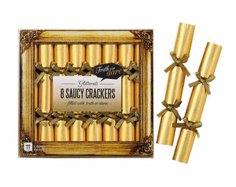 Gold Saucy Crackers | Christmas Crackers | Party Crackers | Party Games | Truth or Dare Party Game | Gold Crackers