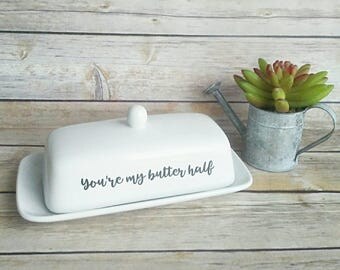 Butter Dish, Ceramic Butter Dish With Lid, Covered Butter Dish,Butter DIsh WIth Handle, Customized Butter Dish, Porcelain Serving Piece