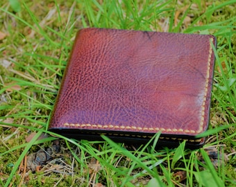 Leather Wallet - A Handmade Bi-fold Leather Wallet - Leather Billfold Wallet