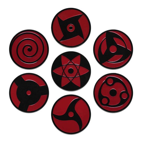 Mangekyō Sharingan Pin Bundle Includes All 7 Pins Naruto