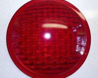 Vintage street light - red light - glass light - glass street light - red glass - vintage lighting - red stop light - stop light - light red