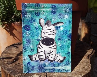 A6 Card - zebra illustration