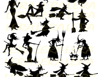 60 % OFF, Halloween Svg, Witch Svg, Witch Clipart, Halloween Witch Silhouette svg, dxf, ai, eps, png, Halloween Witch Vector Files