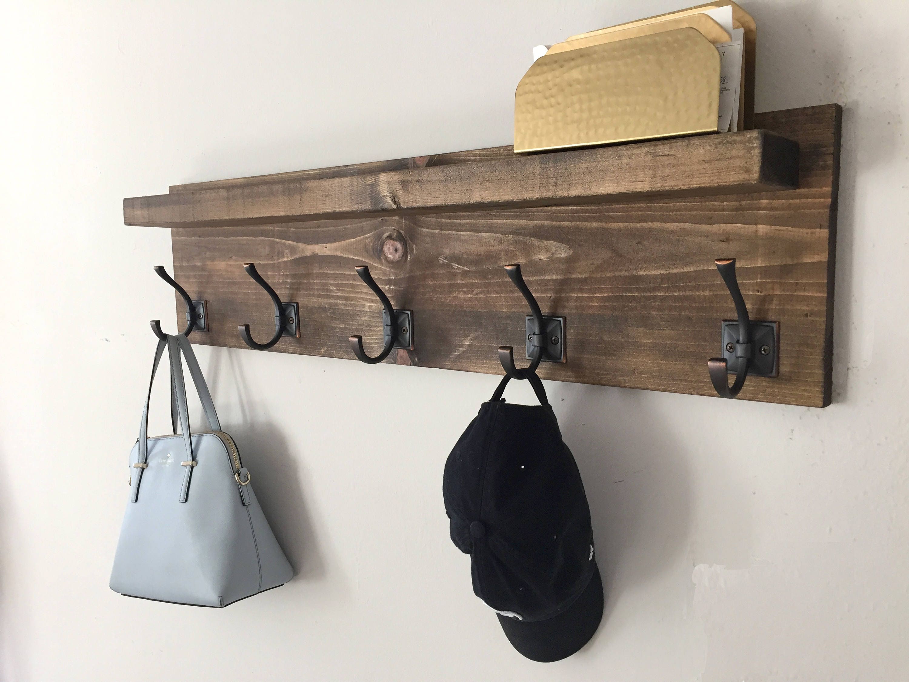 Coat Rack Wood Rustic Reclaimed Bronze