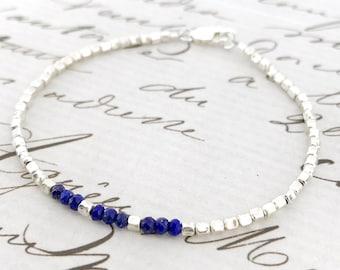 Lapis Lazuli Bracelet/Lapis Jewelry/Royal Blue Jewellery/Dainty Bracelet/Gemstone Bracelet/September Birthstone/Lapis Jewellery/Gift For Her