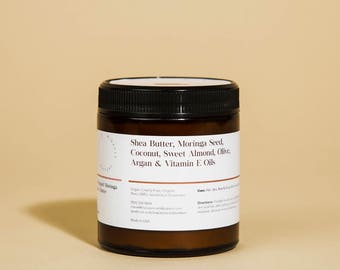 Moringa Seed Oil, 100% Vegan, All Natural, Organic, Non-GMO, Handmade, Whipped Body Butter
