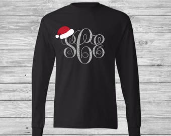 Monogram Christmas shirt custom womens Christmas top