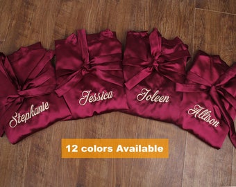 Bridesmaid Robes Set of 6, Bridesmaid Gifts set of 6, Monogram Bridesmaid Robe, Bridal Party Robes, Kimono Robes, Satin Robes, Bride Robe