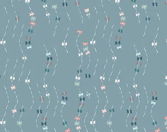 Art Gallery Blithe Bows in Silence by Katarina Roccella -Blue Cotton Fabric -Pick your cut