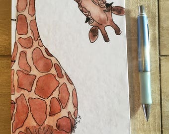 Handmade Giraffe Watercolor Sketchbook