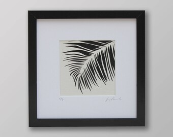Printed picture of palm leaf