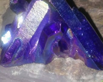 Royal Blue Starbrary Mystic Aura Quartz Cluster