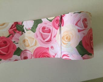 Ribbon flower 3D roses grosgrain Ribbon