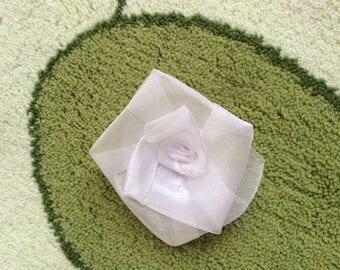 2 pink white shiny organza tulle