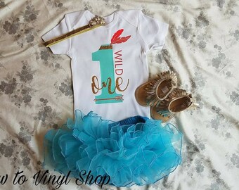 Baby Girl First Birthday Wild One Onesie