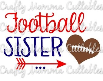 Football Sister SVG file // Baller Sister SVG // Sister Cut File // Ball sister Silhouette File // Cutting File // Little Sis SVG file