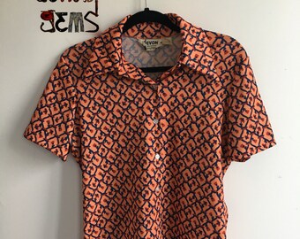 Vintage 70's Polyester Disco Shirt