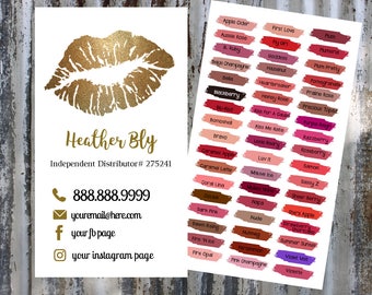 Lipsense color chart | Etsy