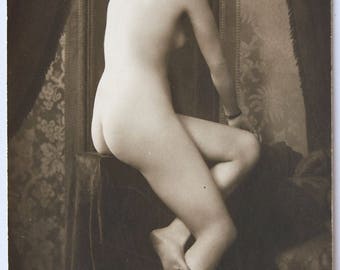 Original photo MANDEL risque PLAIN BACK french nude Art Deco postcard femme nue erotique glamour cpa