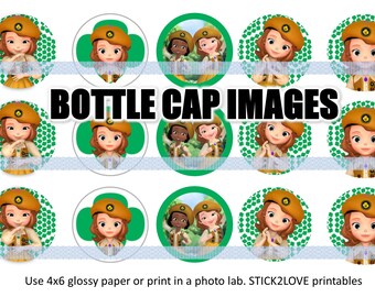 Sofia Girl scout printables 4x6 - 1" circles, bottle cap images, puppy puppies scouts girls logo