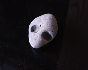 Lucky Stone, Adorable Irish Beach Pebble with an Alien Face, Irish Gifts, Who Would Want It, St. Patricks Day, Love Ireland, Grey Pebbles