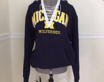 University of Michigan Lace Up Hoodie