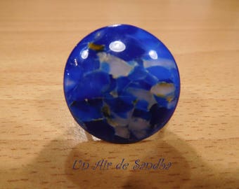 Round ring adjustable "Lazuli" polymer clay.