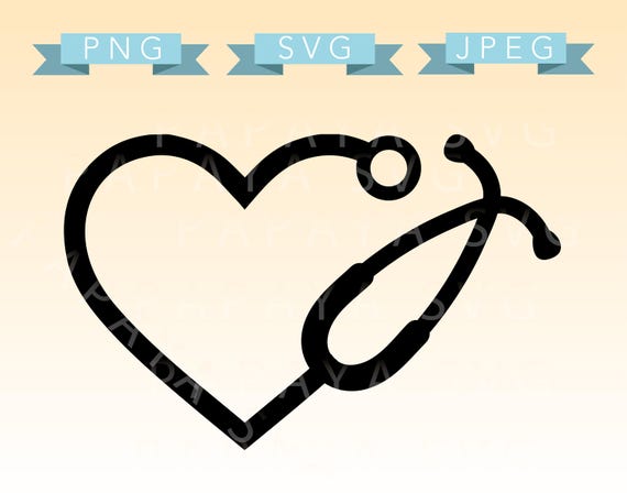 Download Heart Stethoscope Cut File SVG PNG JPEG Cricut