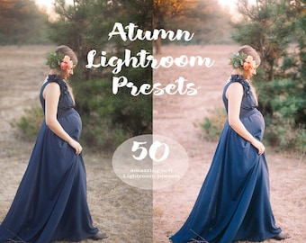 50 Autumn Lightroom presets Fall presets Lightroom overlay Autumn color Wedding presets Pastel film color Photography presets Family preset